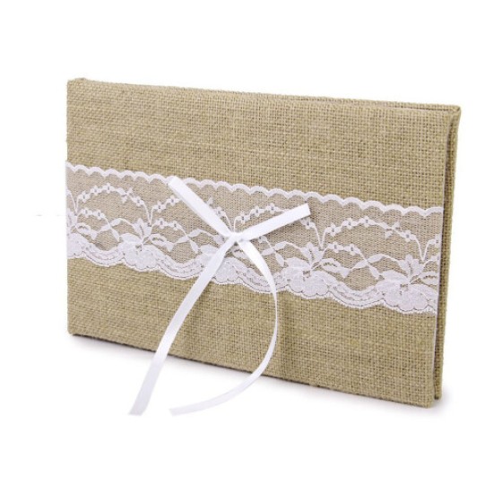 Linen Wedding Guest Book Durable
